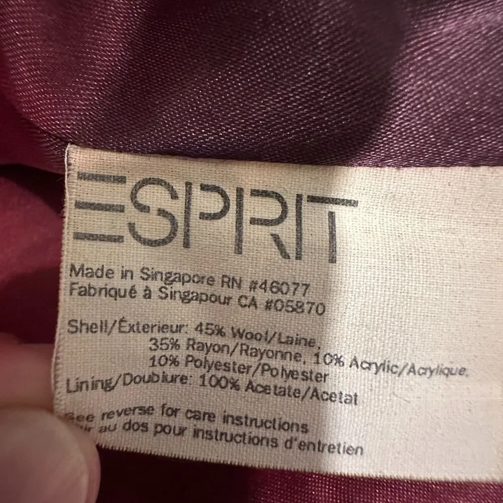 Vintage 90s Esprit Green Yellow Tweed Blazer Mini Skirt Suit Set Size 5/6 Small